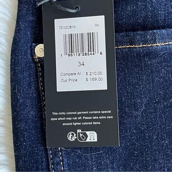 🆕 7 For All Mankind Jeans Men’s The Straight Classic Dark Wash Size 34x32 - Picture 10 of 11